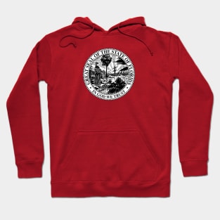 Black white seal US State Of Florida sign coat of arms Hoodie